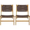 Christopher Knight Home Oner Lounge Chair Outdoor Set of 2, Sturdy Acacia Wood Armless Chair, Weather Resistant Outdoor Furniture, Garden/Poolside Extra Seat with Natural PE Wicker, Light Teak(Teak + Dark Brown)