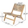 Christopher Knight Home Oner Lounge Chair Outdoor Set of 2, Sturdy Acacia Wood Armless Chair, Weather Resistant Outdoor Furniture, Garden/Poolside Extra Seat with Natural PE Wicker, Light Teak(Light Teak)