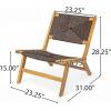 Christopher Knight Home Oner Lounge Chair Outdoor Set of 2, Sturdy Acacia Wood Armless Chair, Weather Resistant Outdoor Furniture, Garden/Poolside Extra Seat with Natural PE Wicker, Light Teak(Teak + Dark Brown)