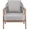 Christopher Knight Home Vine Iron Patio Club Chair Set of 2, Outdoor Accent Chair with Cushions, Wooden Patio Armchair, Ergonomic Comfy Reading Chair for Balcony, Backyard, Garden, Dark Grey+Grey(Teak Finish)