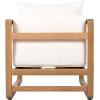 Christopher Knight Home Xerath Acacia Wood Lounge Chair Outdoor, Oversized Accent Chair with Removable Cushion Set, Comfy Reading Seating for Garden/Backyard, Comfort Cushions Seating, Natural + White