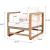 Christopher Knight Home Xerath Acacia Wood Lounge Chair Outdoor, Oversized Accent Chair with Removable Cushion Set, Comfy Reading Seating for Garden/Backyard, Comfort Cushions Seating, Natural + White