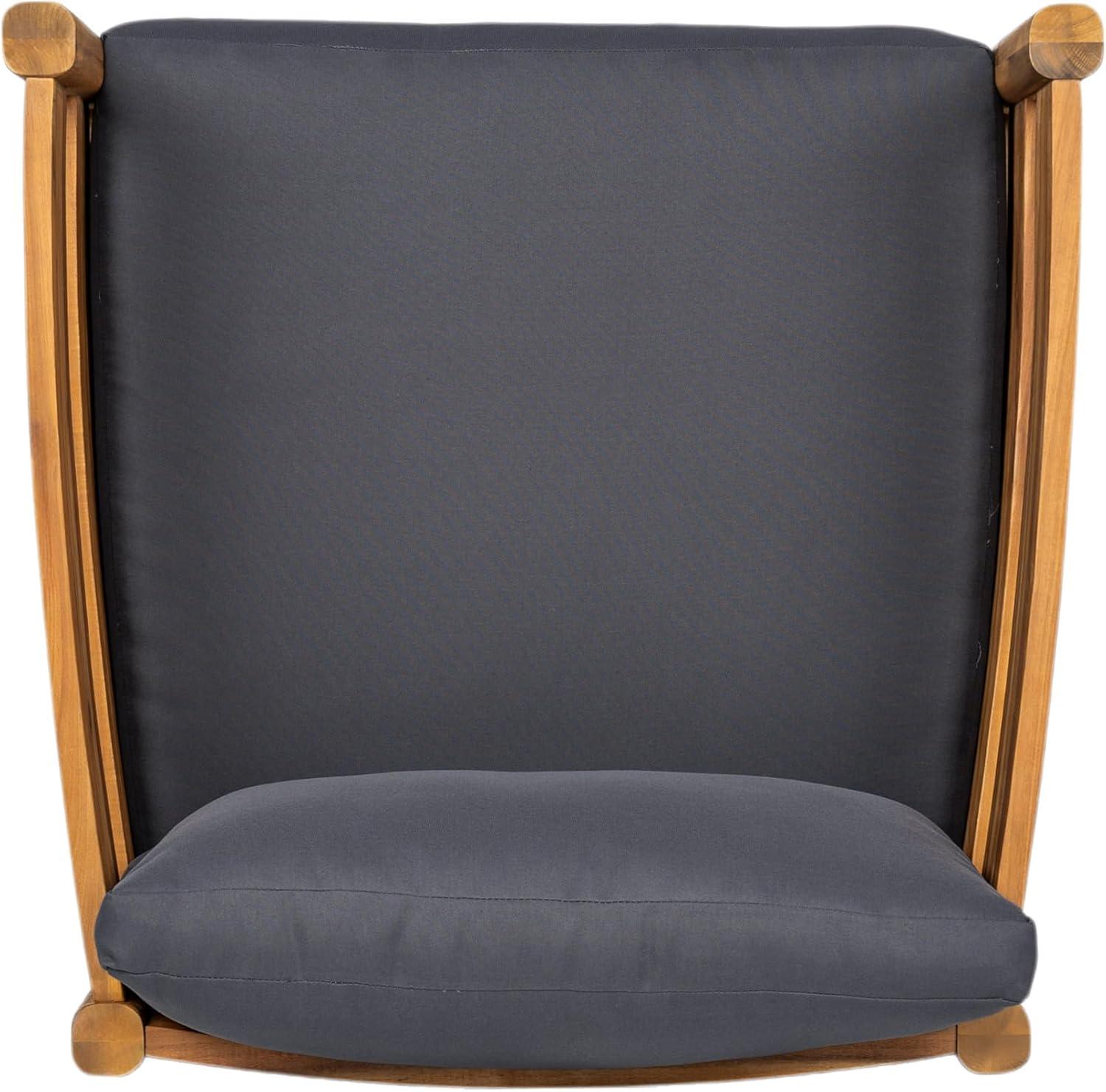 image:imageChristopher Knight Home Ahri Acacia Wood Outdoor Chair Patio Lounge Chair with Slatted Back Accent Chair with Cushions Stylish Outdoor Furniture for BalconyGarden Beige Light TeakDark Gray Teak