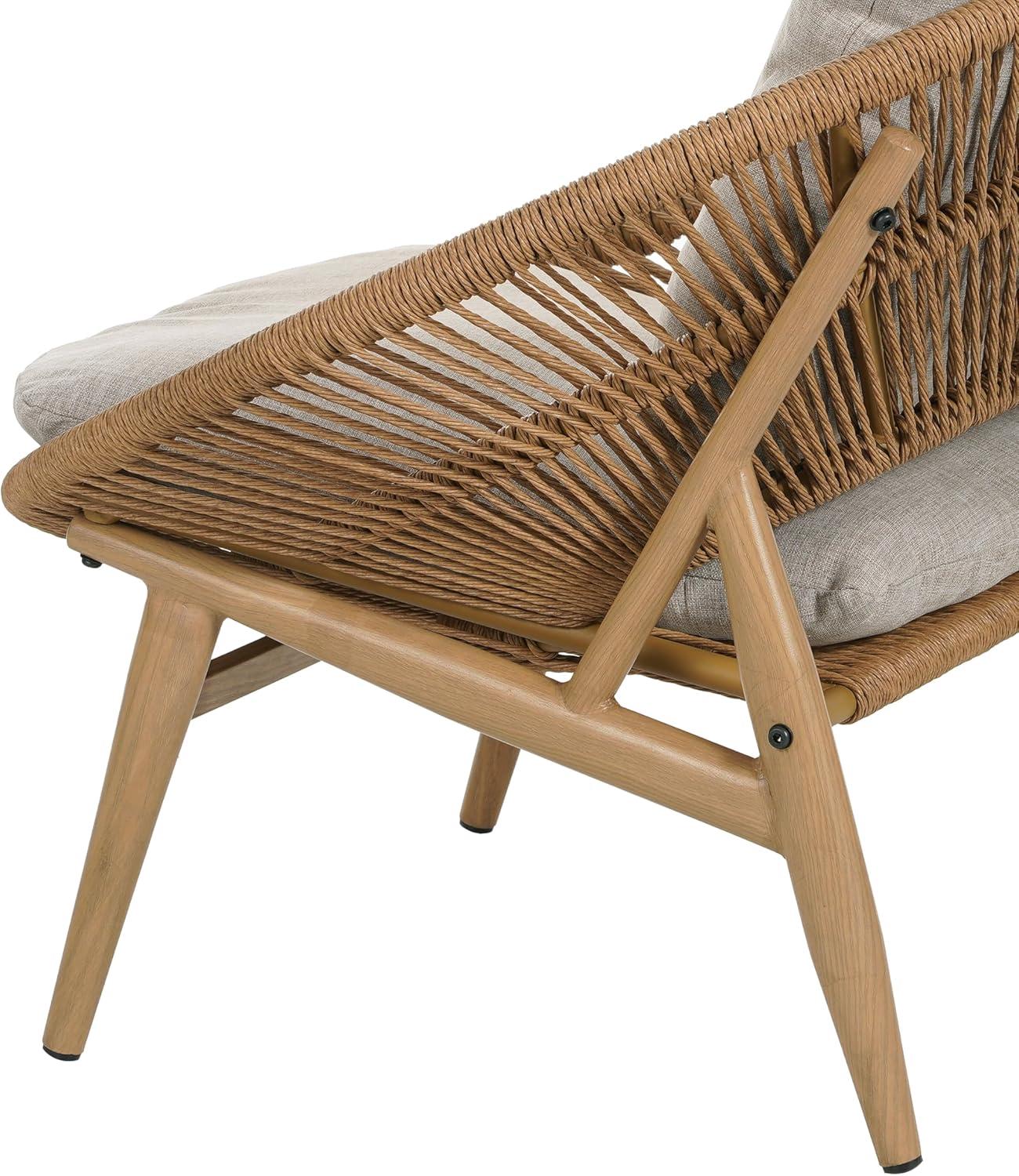 image:imageChristopher Knight Home Cyril Outdoor Papasan Chair with Cushion Wicker Egg Chair with Removable Cushion PE Wicker Chaise Lounge Chair Patio Furniture Set for GardenBackyard BrownBeigeBrownbeige