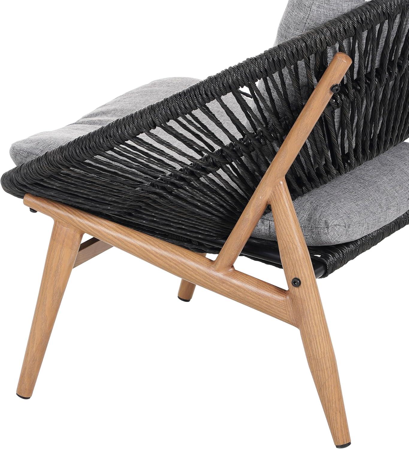 image:imageChristopher Knight Home Cyril Outdoor Papasan Chair with Cushion Wicker Egg Chair with Removable Cushion PE Wicker Chaise Lounge Chair Patio Furniture Set for GardenBackyard BrownBeigeBrowndark Grey