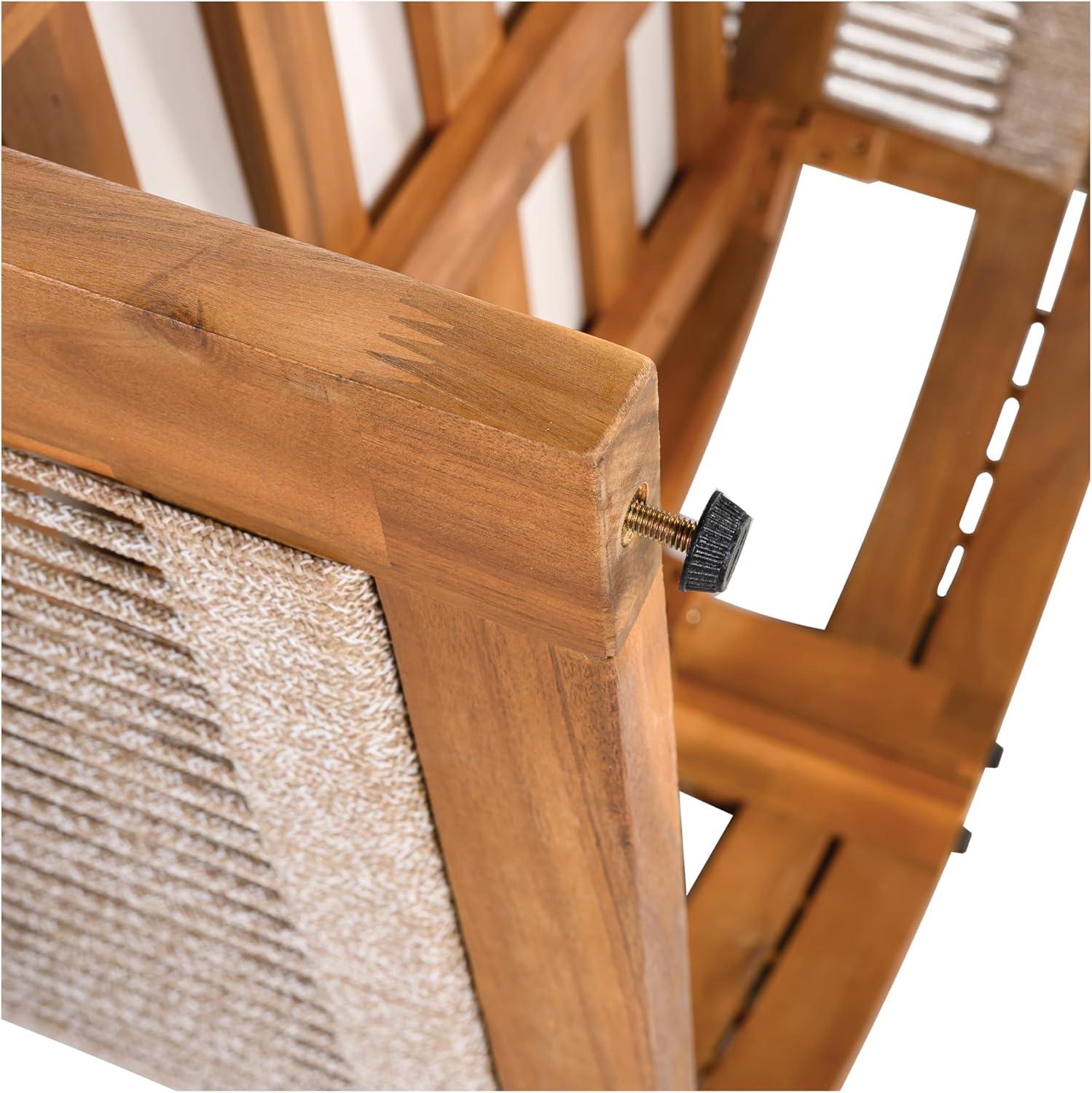 image:imageChristopher Knight Home Dora Set of 2 Patio Club Chair with Cushions Acacia Wood Lounge Chair Outdoor Woven Accents Curved Design Side Chair for Balcony Backyard Garden Poolside Grey TeakBeige Teak