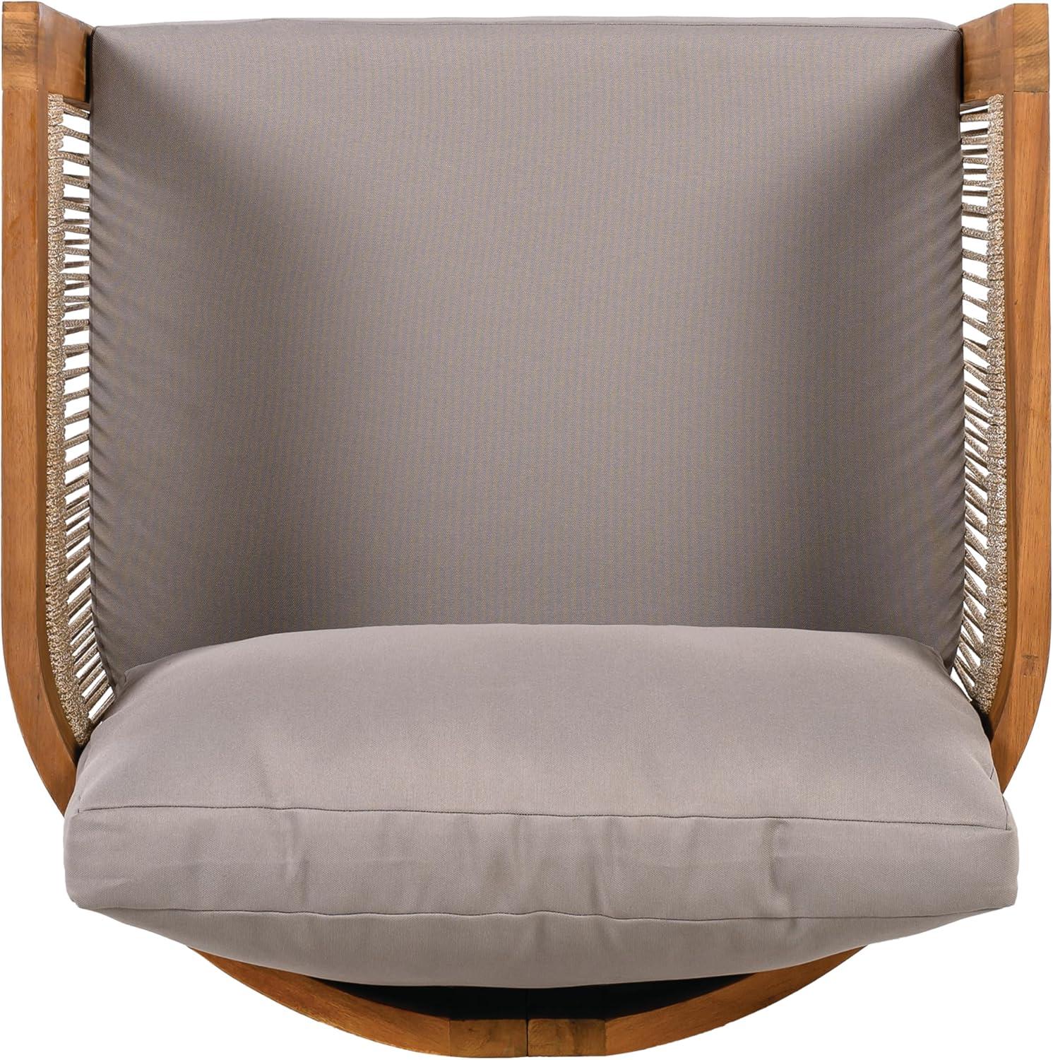 image:imageChristopher Knight Home Dora Set of 2 Patio Club Chair with Cushions Acacia Wood Lounge Chair Outdoor Woven Accents Curved Design Side Chair for Balcony Backyard Garden Poolside Grey TeakGrey Teak