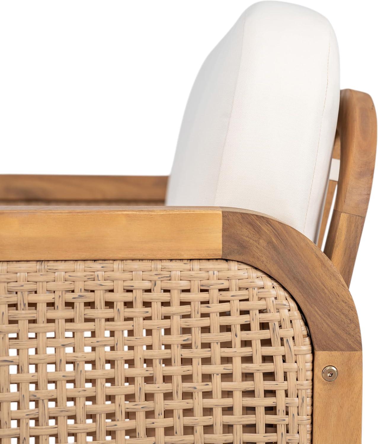 image:imageChristopher Knight Home Elk Set of 2 Patio Acacia Wood Club Chair with Cushions Comfy Lounge Chair Outdoor Stylish Garden Seating Wicker Armchair for Porch Backyard Balcony Light Brown amp Beige