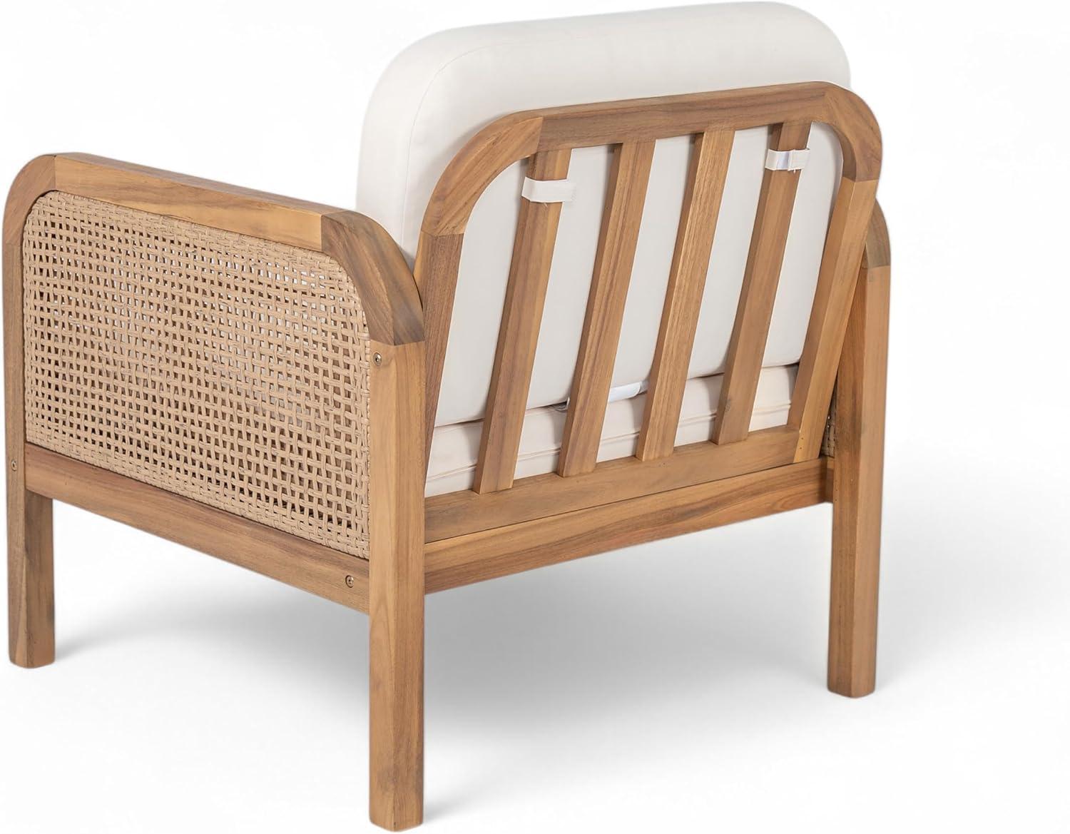 image:imageChristopher Knight Home Elk Set of 2 Patio Acacia Wood Club Chair with Cushions Comfy Lounge Chair Outdoor Stylish Garden Seating Wicker Armchair for Porch Backyard Balcony Light Brown amp Beige