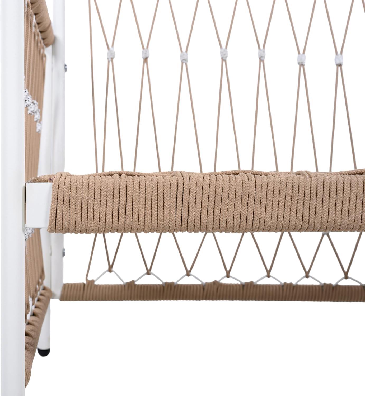 image:imageChristopher Knight Home Evelyn Set of 2 Lounge Chair Outdoor with Handwoven Rope PowderCoated Steel Frame Garden Chair Set Patio Seating with Waterproof Cushions for Garden Balcony Beige Natural