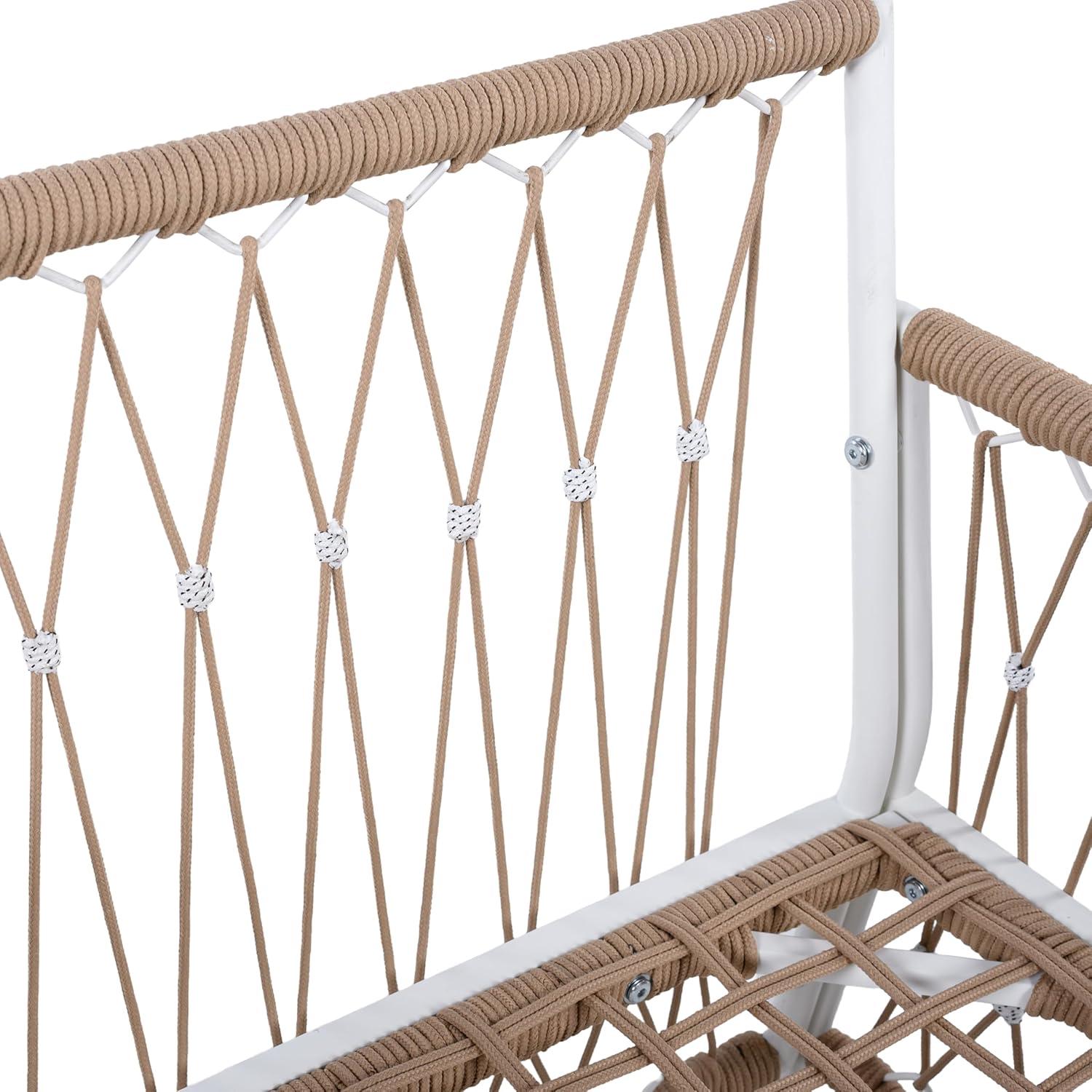 image:imageChristopher Knight Home Evelyn Set of 2 Lounge Chair Outdoor with Handwoven Rope PowderCoated Steel Frame Garden Chair Set Patio Seating with Waterproof Cushions for Garden Balcony Beige Natural