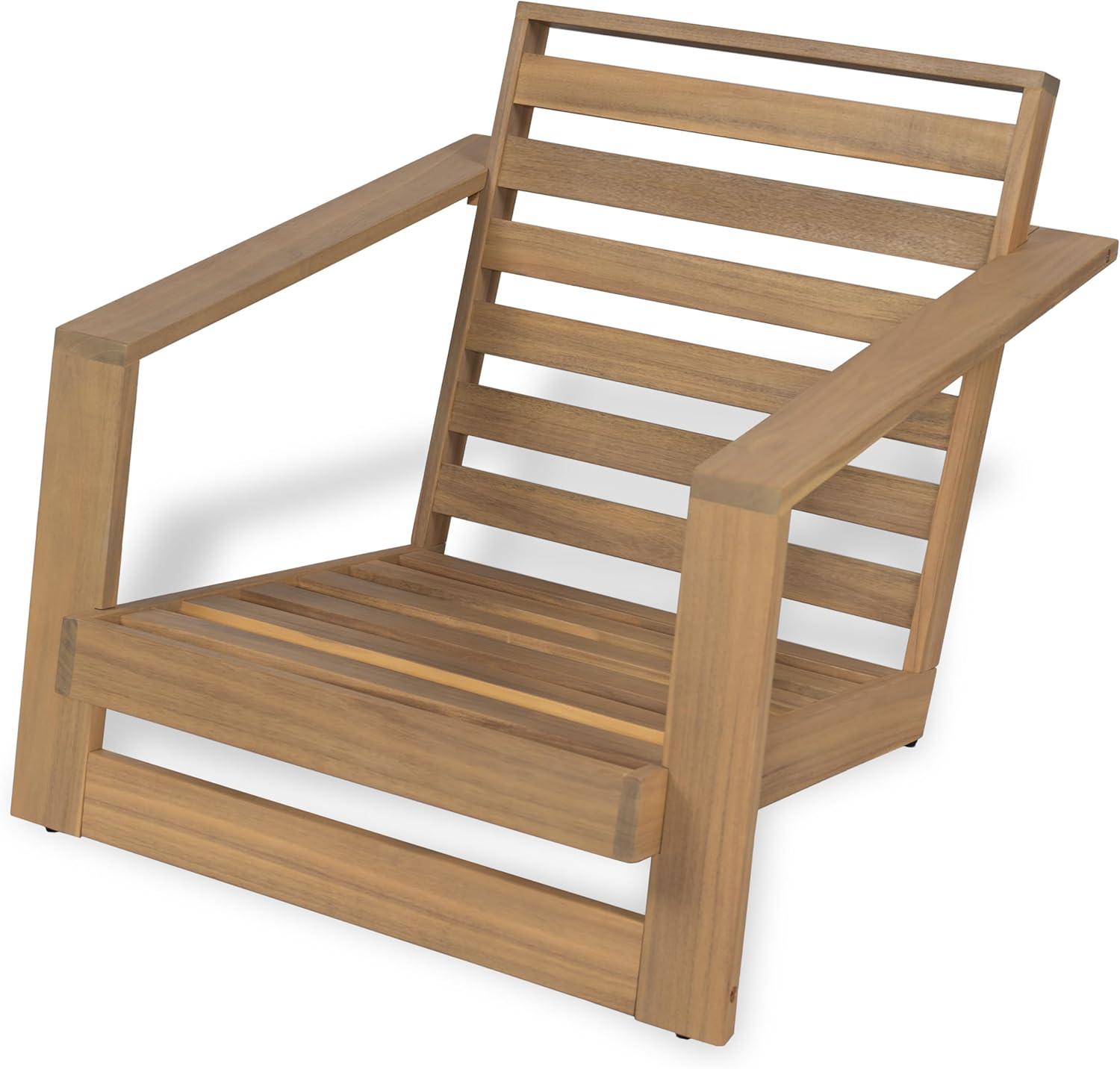 image:imageChristopher Knight Home Fayah Acacia Wood Lounge Chair Outdoor Wooden Patio Armchair for Lounging Patio Furniture Single Sofa Chair GardenPoolside Comfy Reading Chair with CushionLight TeakBeige