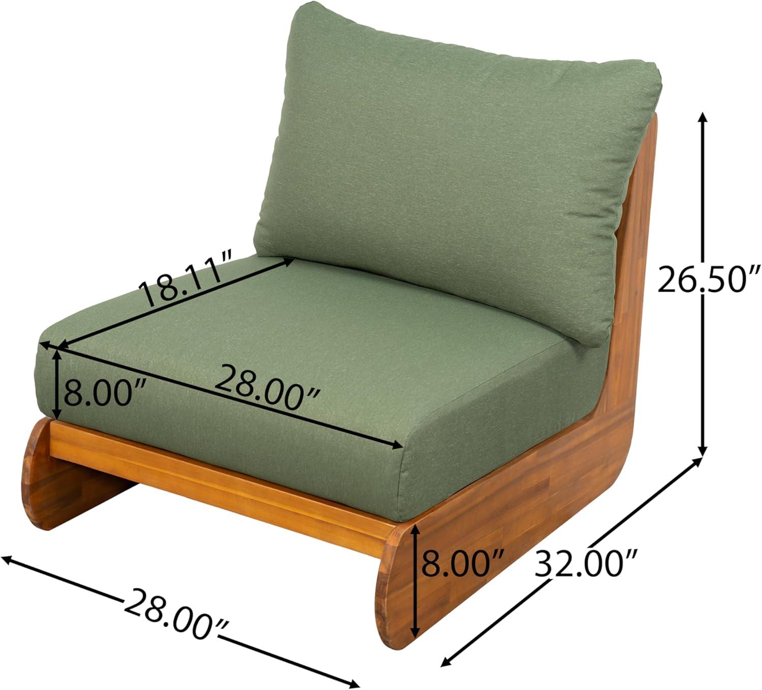image:imageChristopher Knight Home Hopi Set of 2 Outdoor Club Chair with Water Resistant Acacia Wood Lounge Chair Outdoor Patio Low Profile Accent Chairs Comfy Reading Chairs for Garden Backyard Teak GreenTeak Green