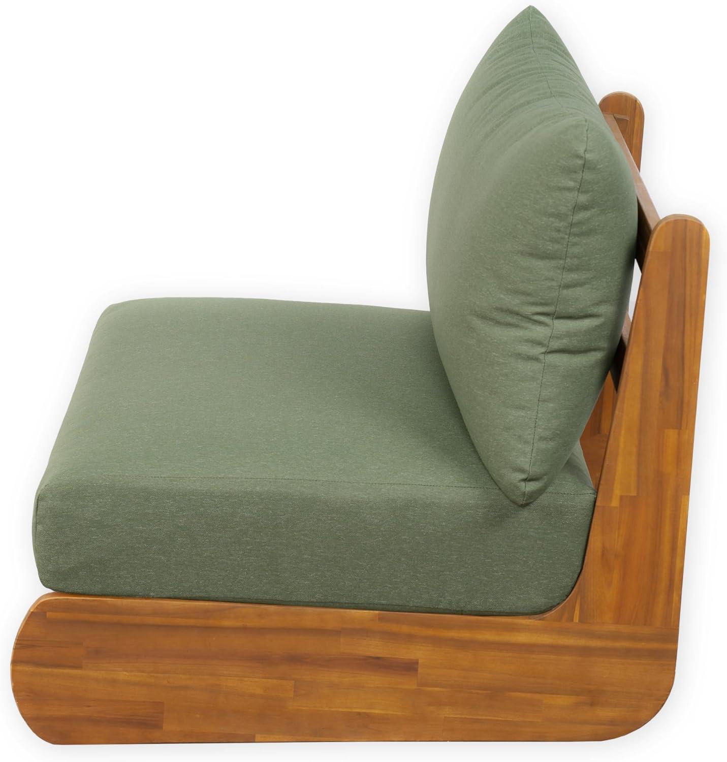 image:imageChristopher Knight Home Hopi Set of 2 Outdoor Club Chair with Water Resistant Acacia Wood Lounge Chair Outdoor Patio Low Profile Accent Chairs Comfy Reading Chairs for Garden Backyard Teak GreenTeak Green