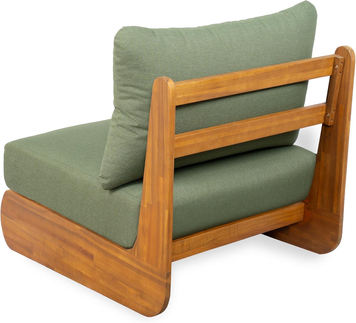 image:imageChristopher Knight Home Hopi Set of 2 Outdoor Club Chair with Water Resistant Acacia Wood Lounge Chair Outdoor Patio Low Profile Accent Chairs Comfy Reading Chairs for Garden Backyard Teak GreenTeak Green