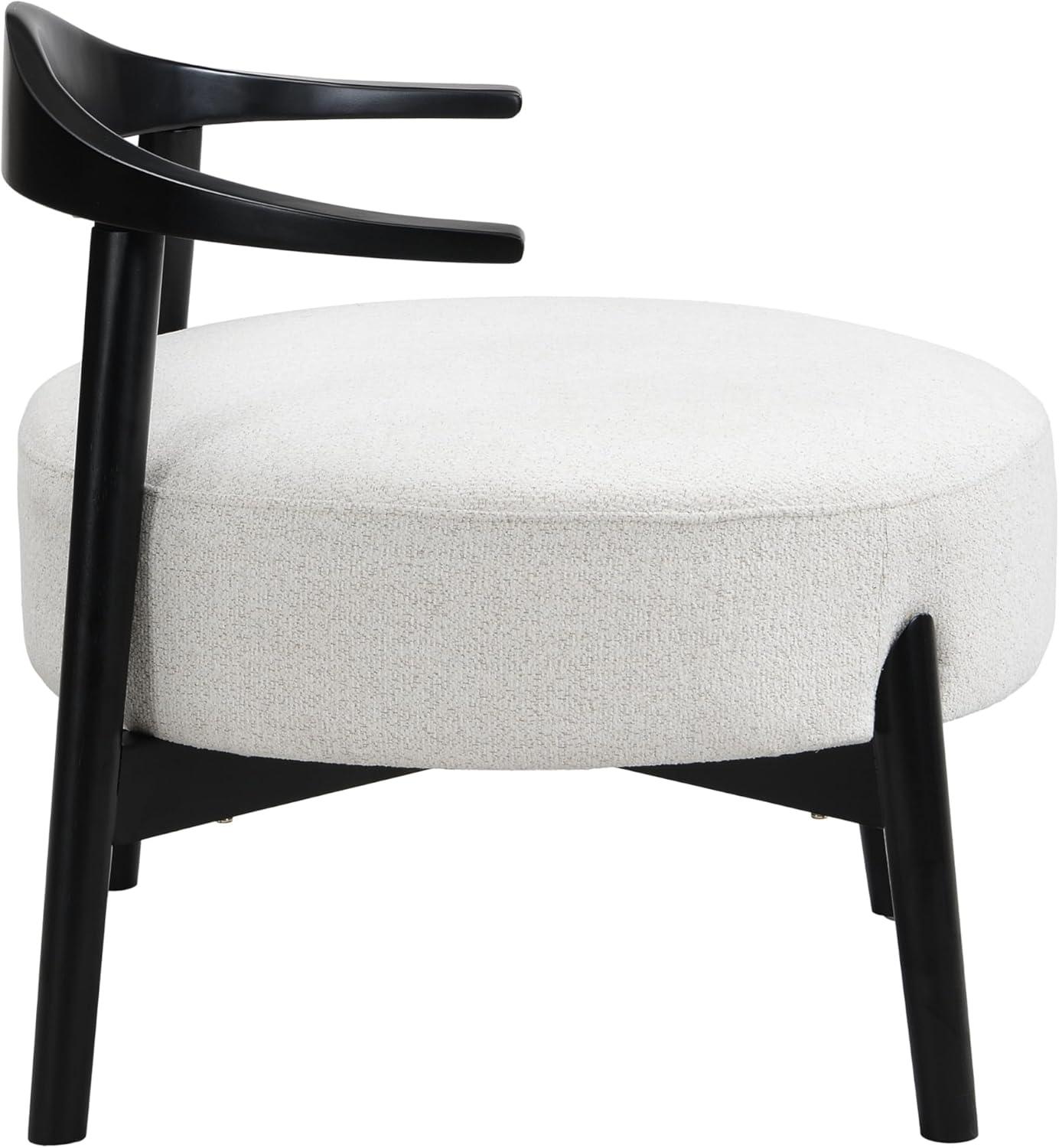 image:imageChristopher Knight Home Ipomoea Low Back Accent Chair Living Room Lounge Chair Comfy Chair for Bedroom Wooden Side Chair with Armrest Reading Chair with Soft Fabric Cushion BeigeBlackBeigeblack
