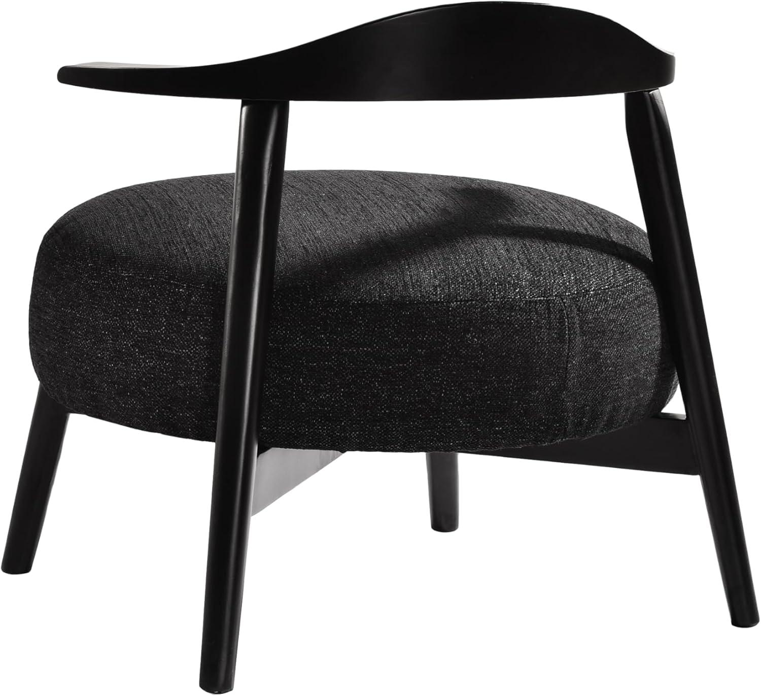 image:imageChristopher Knight Home Ipomoea Low Back Accent Chair Living Room Lounge Chair Comfy Chair for Bedroom Wooden Side Chair with Armrest Reading Chair with Soft Fabric Cushion BeigeBlackBlack