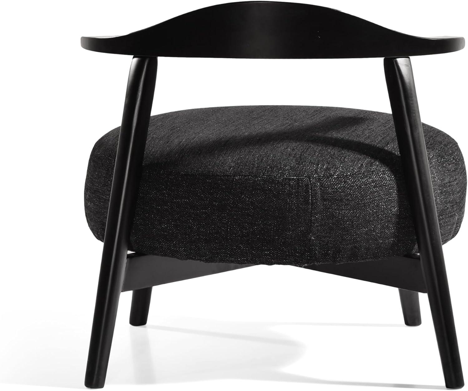 image:imageChristopher Knight Home Ipomoea Low Back Accent Chair Living Room Lounge Chair Comfy Chair for Bedroom Wooden Side Chair with Armrest Reading Chair with Soft Fabric Cushion BeigeBlackBlack
