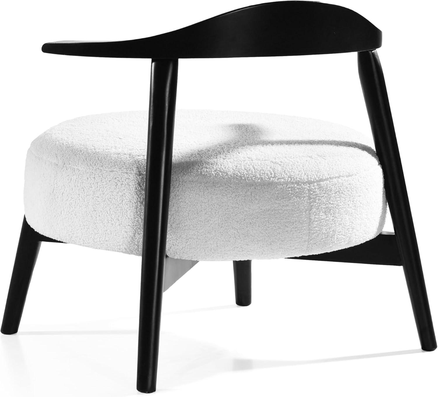image:imageChristopher Knight Home Ipomoea Low Back Accent Chair Living Room Lounge Chair Comfy Chair for Bedroom Wooden Side Chair with Armrest Reading Chair with Soft Fabric Cushion BeigeBlackWhiteblack