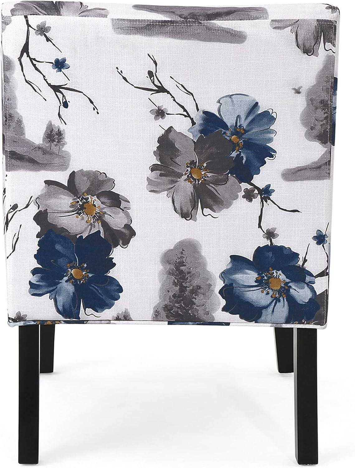 image:imageChristopher Knight Home Kendal Set of 2 Fabric Upholstered Club Chair Floral Print Modern Armless Accent Chair for Living Room Comfy Slipper Chair for Bedroom Home Office BlueWhite
