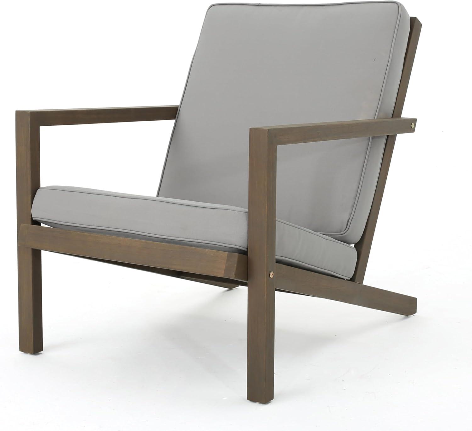 image:imageChristopher Knight Home Leah 2Seater Acacia Wood Outdoor Patio Furniture Set Outdoor Conversation Chat Set with Cushion Adirondack Chairs Set of 2 Side Table Set for Backyard Balcony TeakBeigeGrey Finish Grey