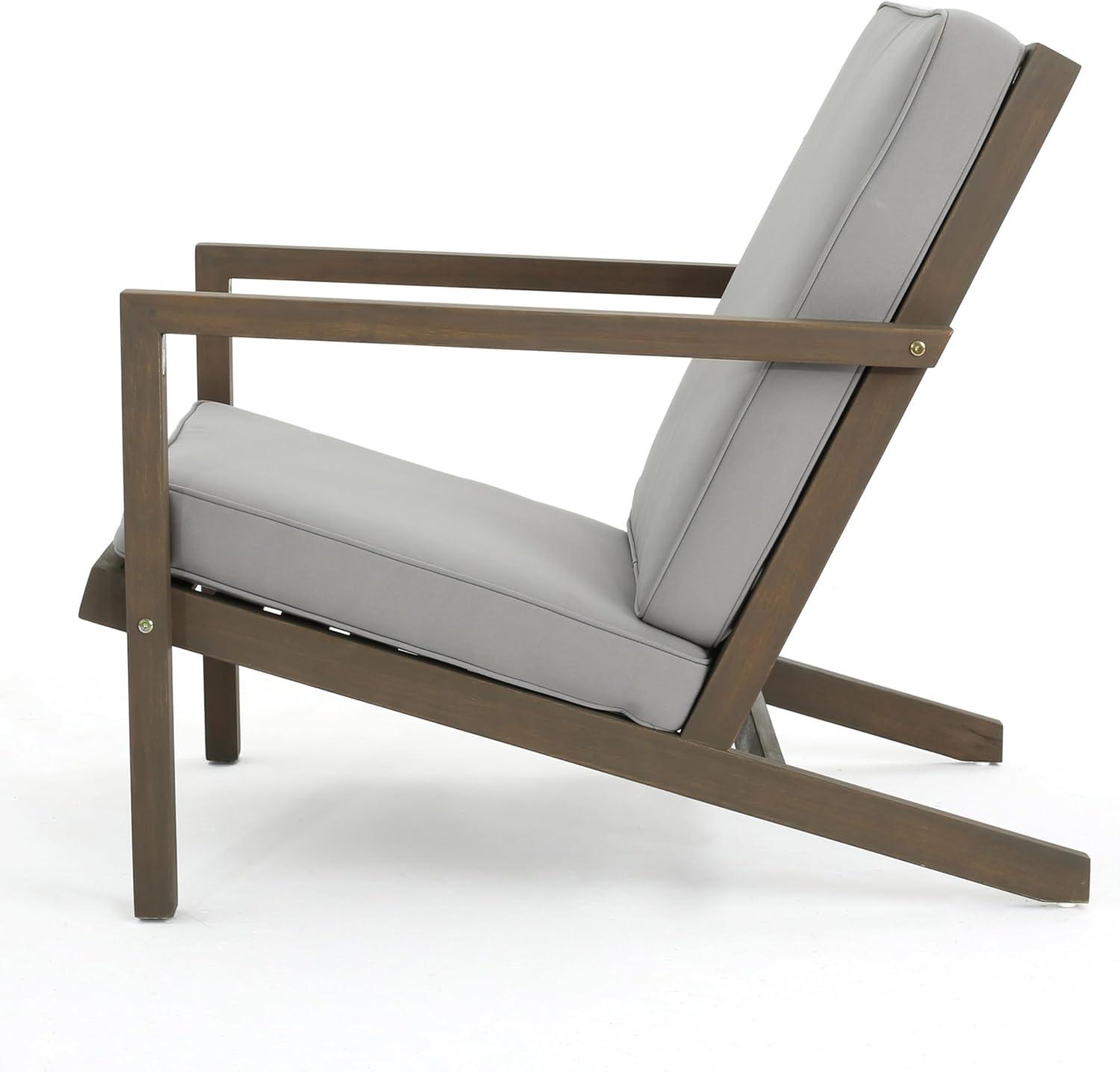 image:imageChristopher Knight Home Leah 2Seater Acacia Wood Outdoor Patio Furniture Set Outdoor Conversation Chat Set with Cushion Adirondack Chairs Set of 2 Side Table Set for Backyard Balcony TeakBeigeGrey Finish Grey