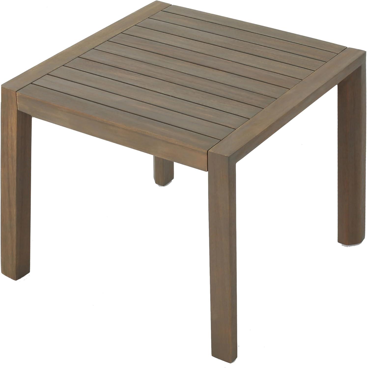 image:imageChristopher Knight Home Leah 2Seater Acacia Wood Outdoor Patio Furniture Set Outdoor Conversation Chat Set with Cushion Adirondack Chairs Set of 2 Side Table Set for Backyard Balcony TeakBeigeGrey Finish Grey
