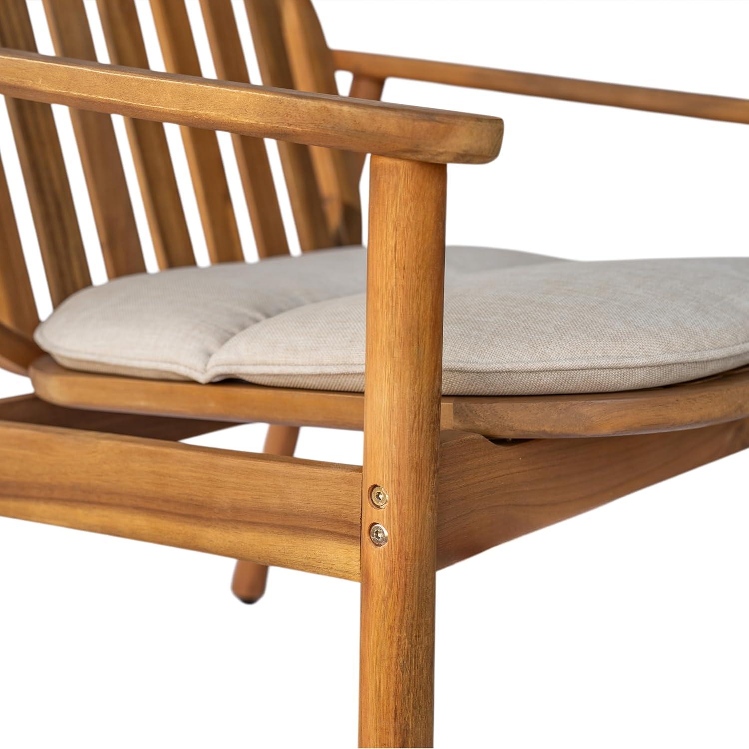 image:imageChristopher Knight Home Meja Acacia Wood Outdoor Club Chair Set of 2 with Cushion Wooden Patio Accent Armchair Comfy Lounge Chair Outdoor Set Patio Furniture with Cushion TeakBeige