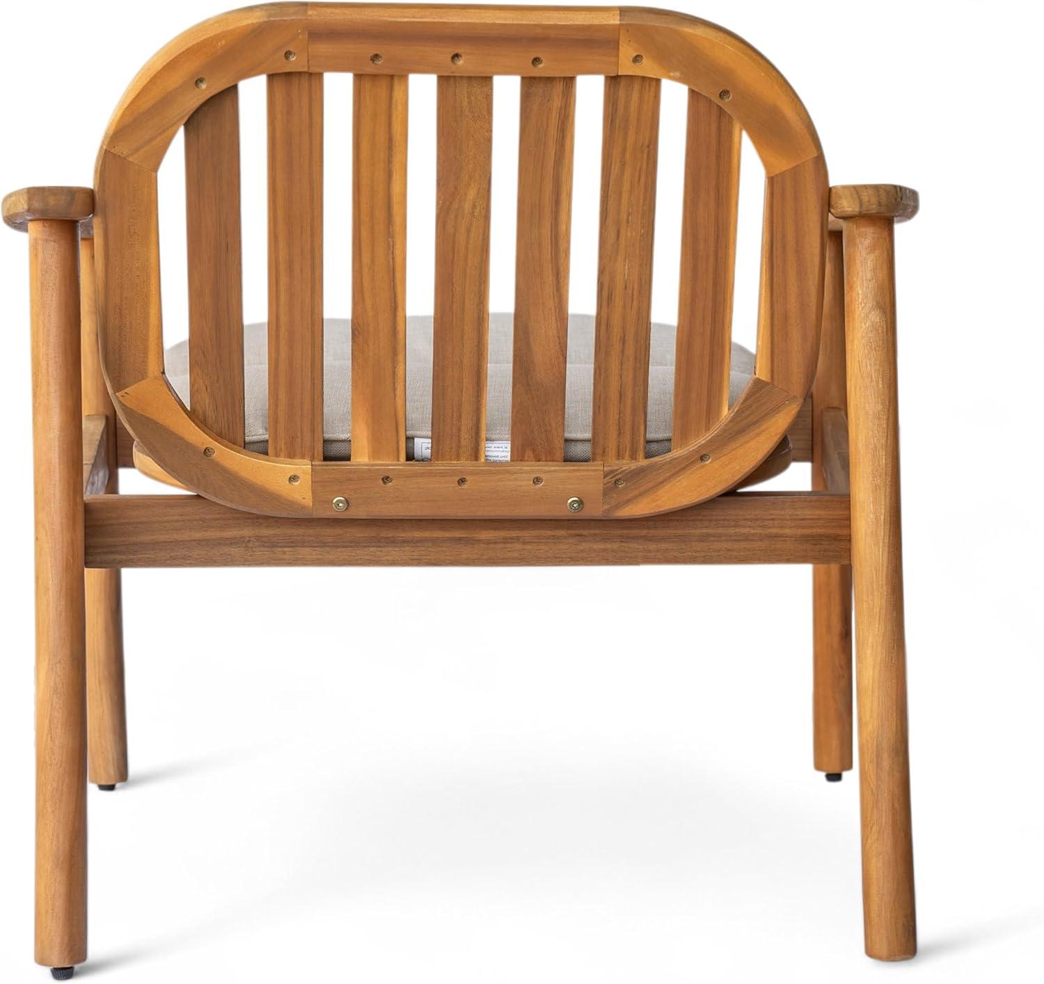 image:imageChristopher Knight Home Meja Acacia Wood Outdoor Club Chair Set of 2 with Cushion Wooden Patio Accent Armchair Comfy Lounge Chair Outdoor Set Patio Furniture with Cushion TeakBeige