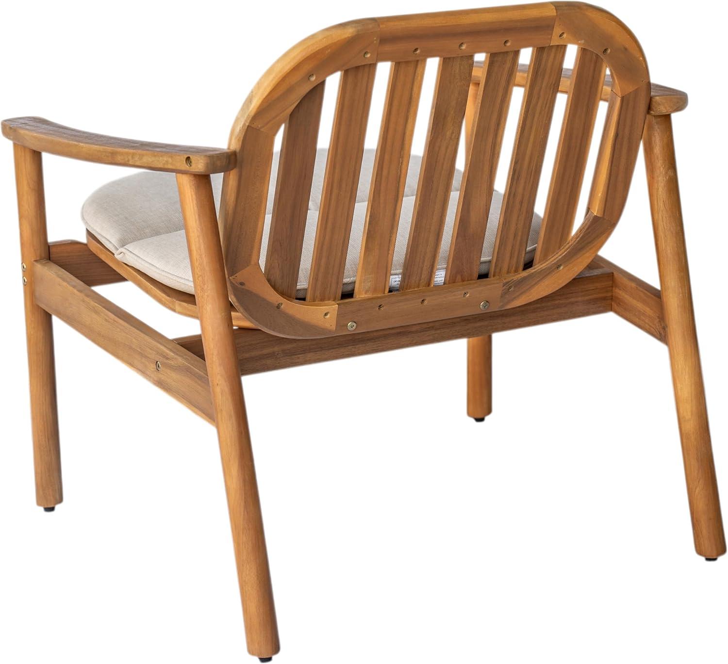 image:imageChristopher Knight Home Meja Acacia Wood Outdoor Club Chair Set of 2 with Cushion Wooden Patio Accent Armchair Comfy Lounge Chair Outdoor Set Patio Furniture with Cushion TeakBeige