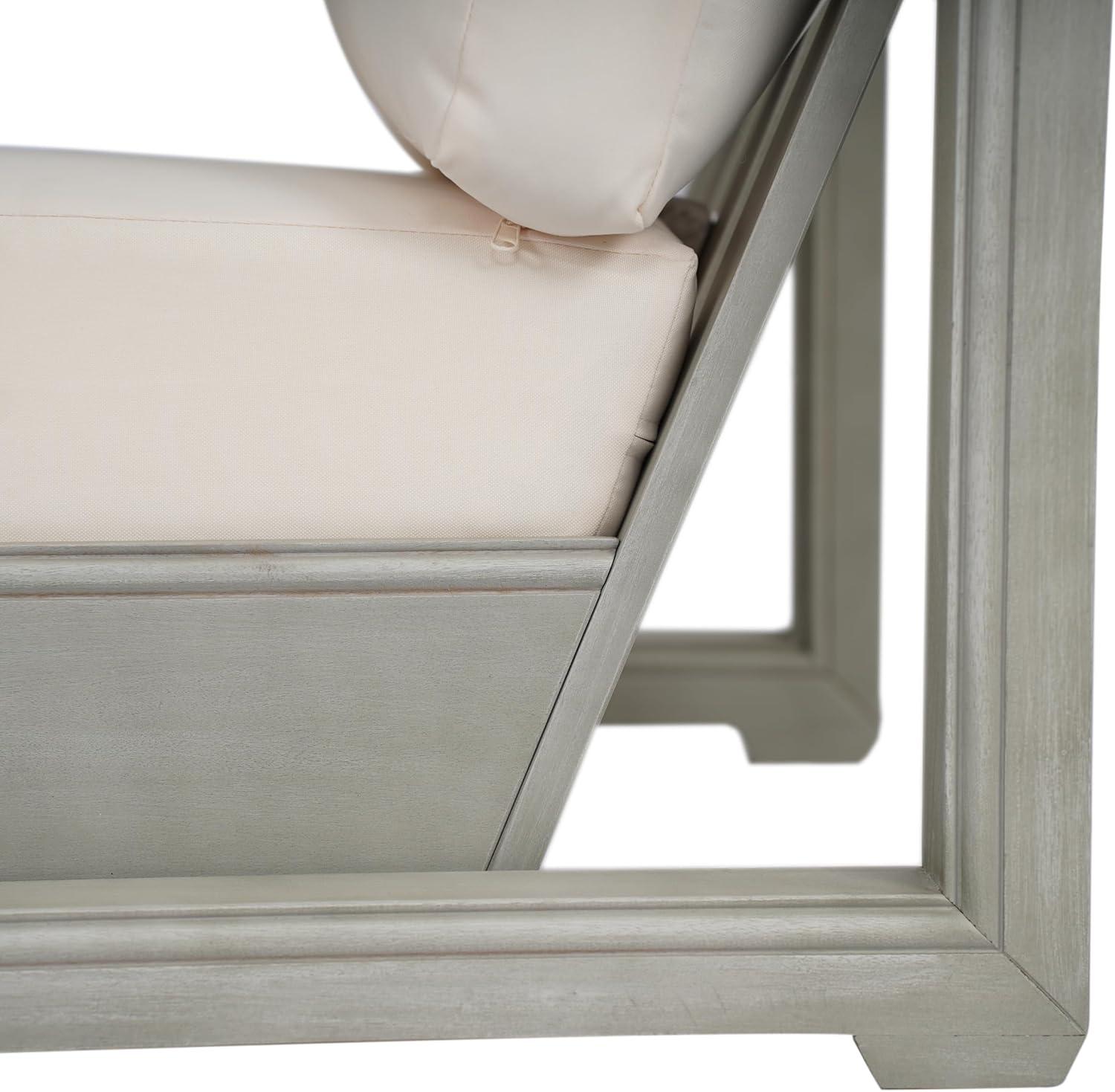 image:imageChristopher Knight Home Shank Patio Club Chair with Removable Cushion Acacia Wood Armchair Outdoor Low Profile Garden Chair Comfy Single Lounge Chair Outdoor for Poolside Beige Light GreyBeige Light Grey