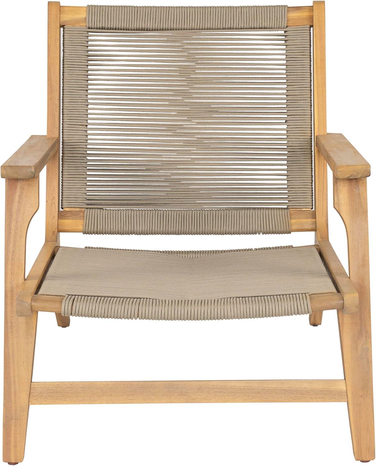 image:imageChristopher Knight Home Veera Patio Chair Set of 2 with Acacia Wood Frame and Handwoven Rope Outdoor Lounge Chair Stylish Outdoor Accent Chair for GardenDeckBackyard Beige Light TeakBeige Light Teak