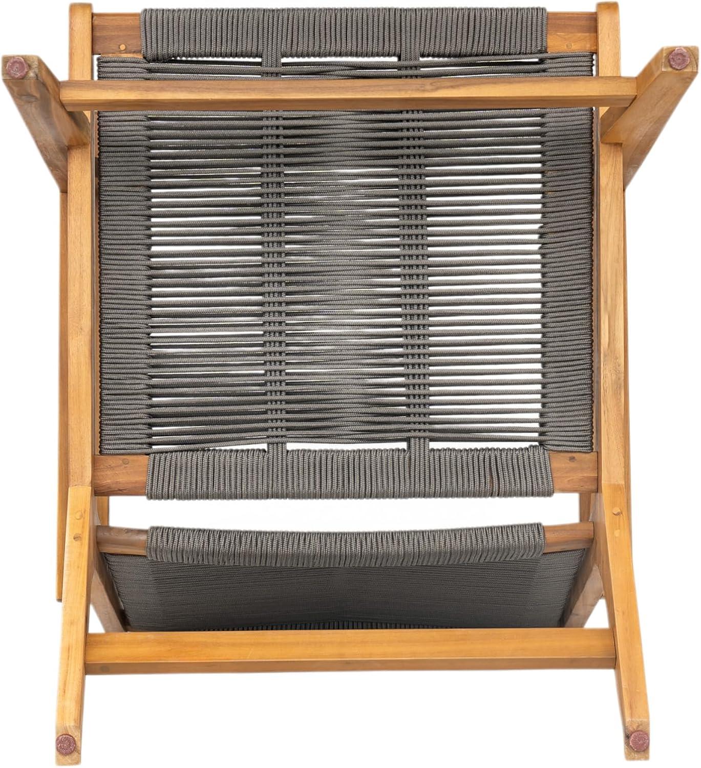 image:imageChristopher Knight Home Veera Patio Chair Set of 2 with Acacia Wood Frame and Handwoven Rope Outdoor Lounge Chair Stylish Outdoor Accent Chair for GardenDeckBackyard Beige Light TeakDark Grey Teak