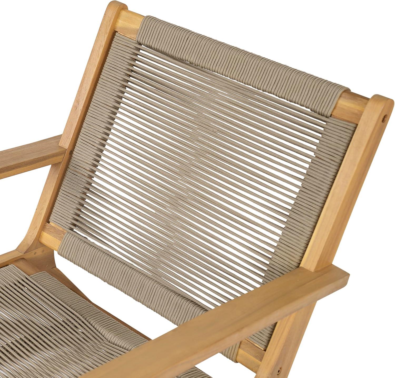 image:imageChristopher Knight Home Veera Patio Chair Set of 2 with Acacia Wood Frame and Handwoven Rope Outdoor Lounge Chair Stylish Outdoor Accent Chair for GardenDeckBackyard Beige Light TeakBeige Light Teak