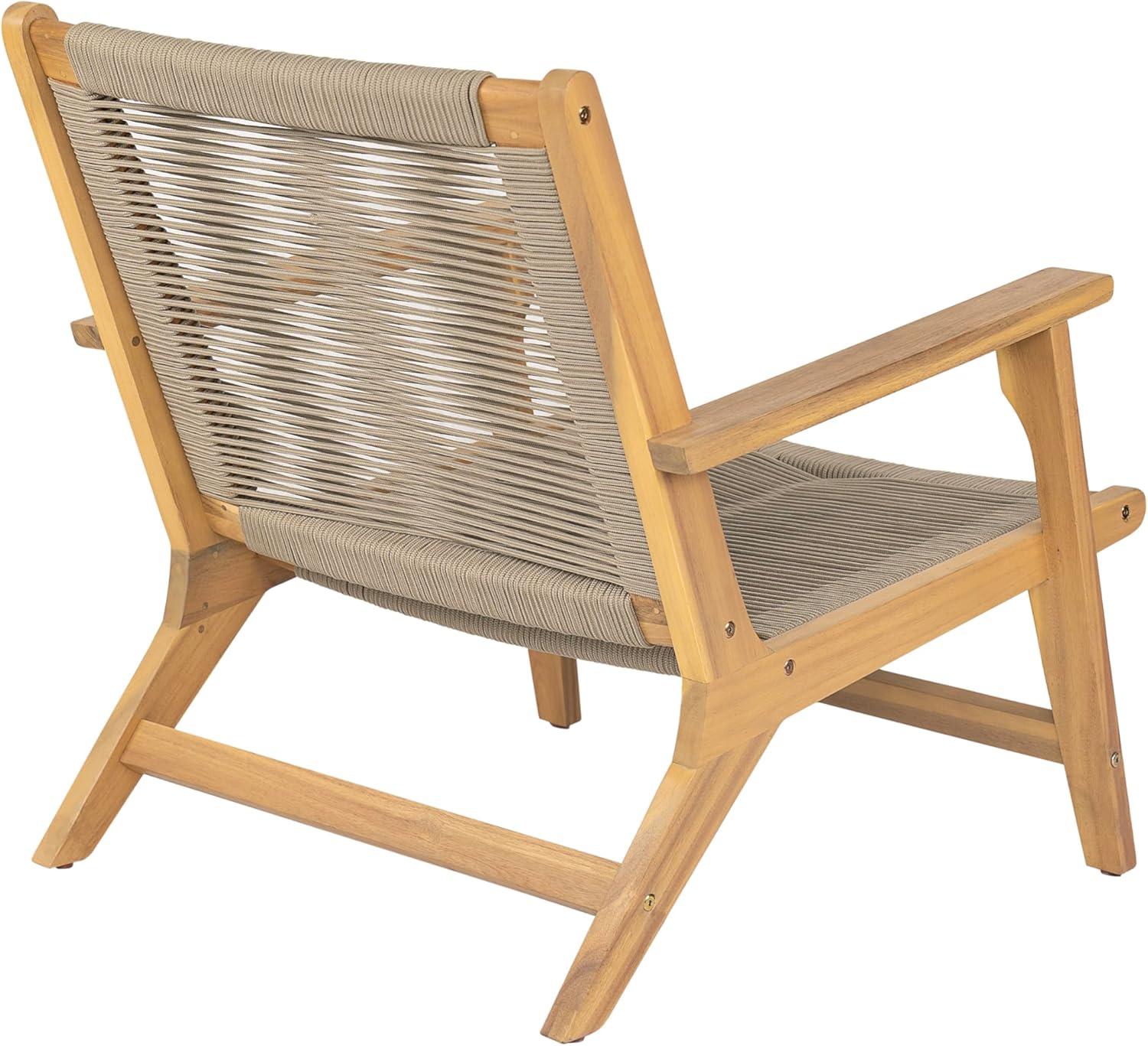 image:imageChristopher Knight Home Veera Patio Chair Set of 2 with Acacia Wood Frame and Handwoven Rope Outdoor Lounge Chair Stylish Outdoor Accent Chair for GardenDeckBackyard Beige Light TeakBeige Light Teak