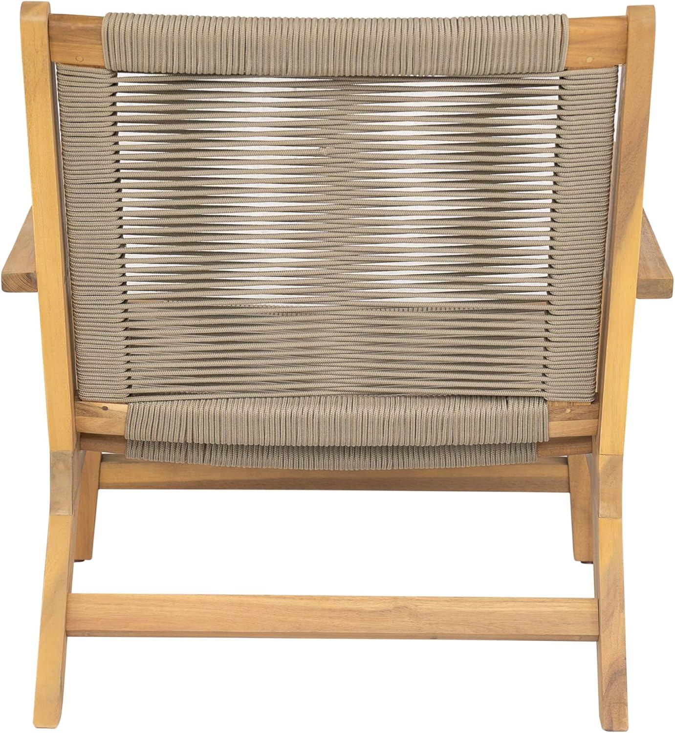 image:imageChristopher Knight Home Veera Patio Chair Set of 2 with Acacia Wood Frame and Handwoven Rope Outdoor Lounge Chair Stylish Outdoor Accent Chair for GardenDeckBackyard Beige Light TeakBeige Light Teak