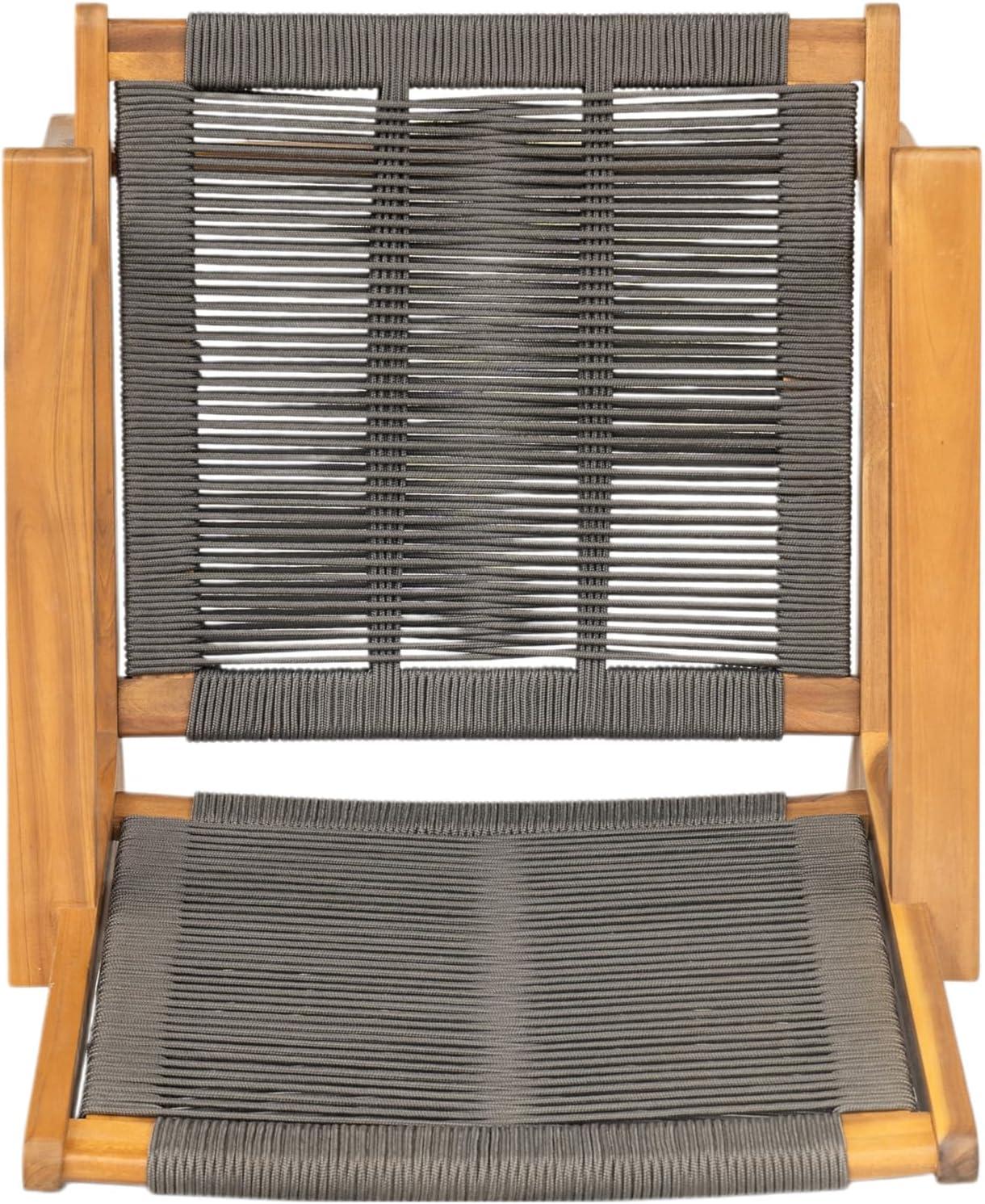 image:imageChristopher Knight Home Veera Patio Chair Set of 2 with Acacia Wood Frame and Handwoven Rope Outdoor Lounge Chair Stylish Outdoor Accent Chair for GardenDeckBackyard Beige Light TeakDark Grey Teak