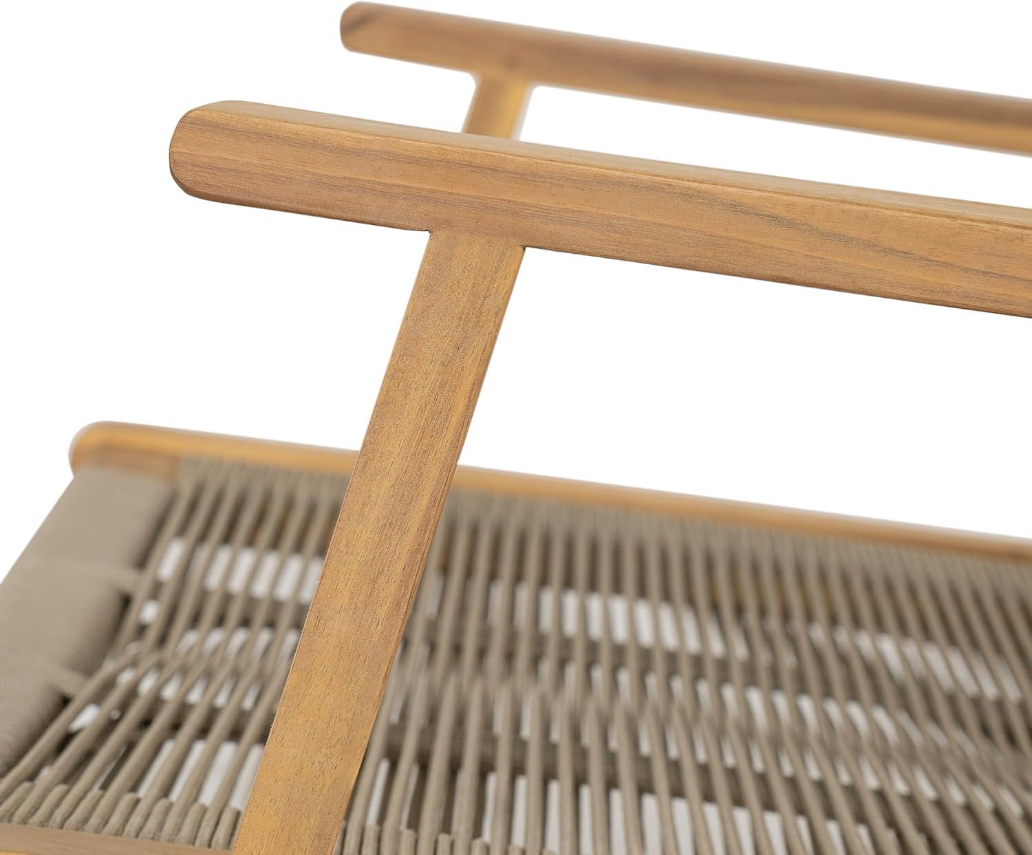 image:imageChristopher Knight Home Veera Patio Chair Set of 2 with Acacia Wood Frame and Handwoven Rope Outdoor Lounge Chair Stylish Outdoor Accent Chair for GardenDeckBackyard Beige Light TeakBeige Light Teak