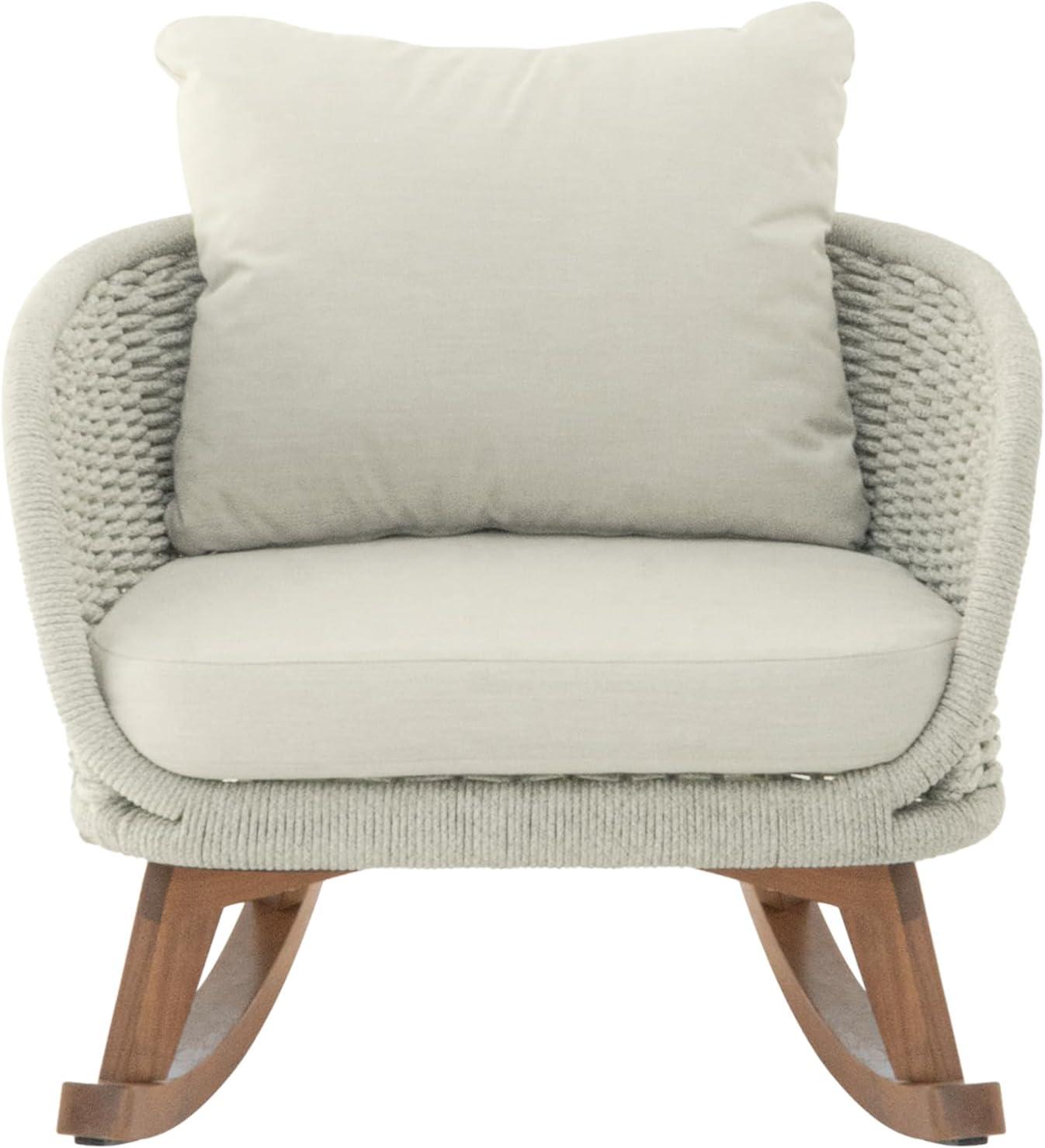 image:imageChristopher Knight Home Yusi Wooden Frame Rocking Chair Outdoor Wicker Rocker Chair with Soft Cushions Contemporary Patio Rockers Rocking Accent Chair for IndoorOutdoor Gray NaturalBeige Natural