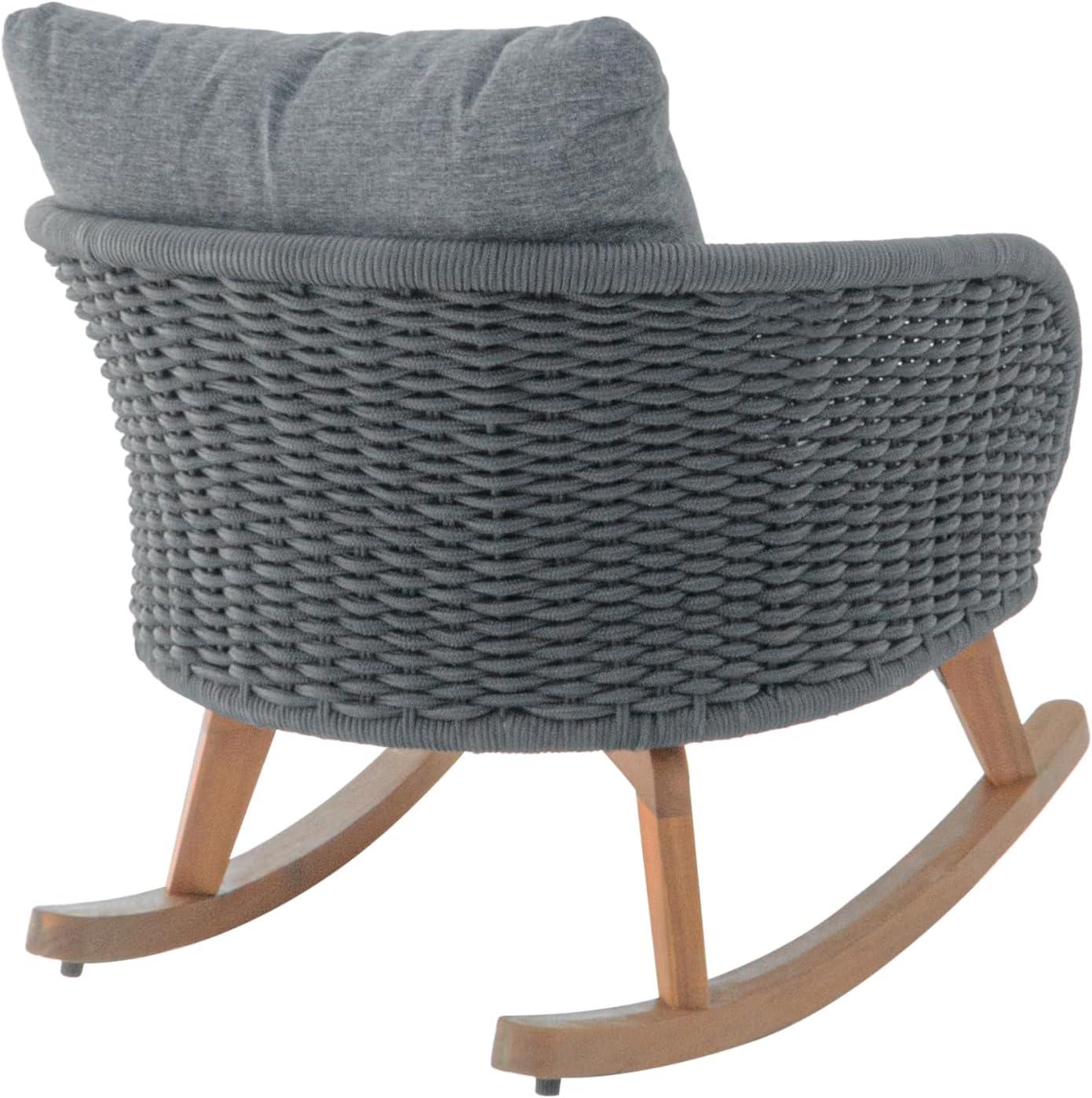 image:imageChristopher Knight Home Yusi Wooden Frame Rocking Chair Outdoor Wicker Rocker Chair with Soft Cushions Contemporary Patio Rockers Rocking Accent Chair for IndoorOutdoor Gray NaturalGray Natural