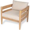 Christopher Knight Home Ahri Acacia Wood Outdoor Chair, Patio Lounge Chair with Slatted Back, Accent Chair with Cushions, Stylish Outdoor Furniture for Balcony/Garden, Beige + Light Teak(Beige + Light Teak)