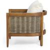 Christopher Knight Home Burchett Outdoor Acacia Wood Club Chair with Cushions, Lounge Chair for Patio Backyard, Stylish Garden Seating, Open Slat Design, PE Rattan Weaving, Brown+Beige(Brown+beige 1pcs)