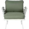 Christopher Knight Home Camber Set of 2 Outdoor Club Chair with Cushion, Metal Lounge Chair Outdoor, Patio Furniture Set for 2, Comfy Reating Armchair for Garden Backyard, Grey(White+green)