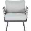 Christopher Knight Home Camber Set of 2 Outdoor Club Chair with Cushion, Metal Lounge Chair Outdoor, Patio Furniture Set for 2, Comfy Reating Armchair for Garden Backyard, Grey(Grey)