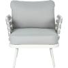 Christopher Knight Home Camber Set of 2 Outdoor Club Chair with Cushion, Metal Lounge Chair Outdoor, Patio Furniture Set for 2, Comfy Reating Armchair for Garden Backyard, Grey(White+grey)