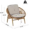 Christopher Knight Home Cyril Outdoor Papasan Chair with Cushion, Wicker Egg Chair with Removable Cushion, PE Wicker Chaise Lounge Chair, Patio Furniture Set for Garden/Backyard, Brown+Beige(Brown+beige)