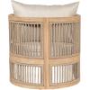 Christopher Knight Home Faine Acacia Wood Outdoor Club Chair, Patio Accent Chair with Removable Cushion, Curved Backrest Comfy Reading Chair, Wooden Single Lounge Sofa, Light Teak+Beige