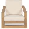 Christopher Knight Home Fayah Acacia Wood Lounge Chair Outdoor, Wooden Patio Armchair for Lounging, Patio Furniture Single Sofa Chair, Garden/Poolside Comfy Reading Chair with Cushion,Light Teak+Beige