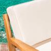 Christopher Knight Home Heidi Outdoor Club Chairs with Cushions, Acacia Wood Patio Accent Armchair Set, Wooden Lounge Chair, Comfy Patio Seating for Garden Backyard, Set of 4, Teak Finish + Beige(Teak Finish + Beige)