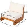 Christopher Knight Home Hopi Set of 2 Outdoor Club Chair with Water Resistant, Acacia Wood Lounge Chair Outdoor, Patio Low Profile Accent Chairs, Comfy Reading Chairs for Garden Backyard, Teak + Green(Teak + Beige)